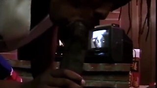 Black Vintage Cheerleader Teen 18+ Rides A Big