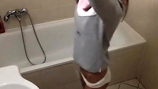 Fit and cute Gina Gerson amazing abs homemade shower