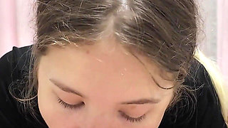Horny After Party, She's Covered in Cum After Deepthroat Blowjob