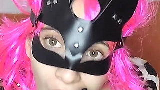 I'm Exploring My Big Natural Tits and Pussy Mask, All Alone