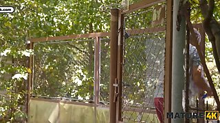 Mature4k. horny giantess diana is having outdoor porno with 2 strangers