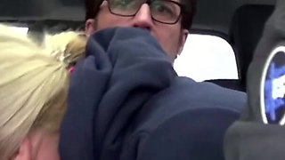 Sexy blonde pierced mature fucked in car