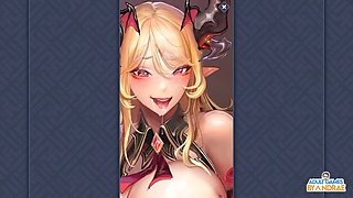 Jihkuang gives a handjob over her huge knockers in King of Kinks