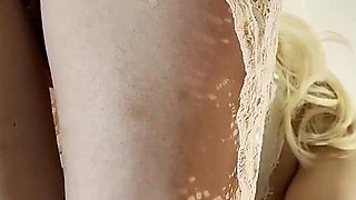 Super Hot Incredibly Beautiful Big Tits Perfect Body Blonde Girl Plays with Domino Stones to Flash Pussy Andass