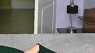 Blonde Wife Having a Relaxing Afternoon in Bedroom