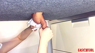 Mistress Shaves Her Slave's Balls on the Milking Board Easycbtgirl