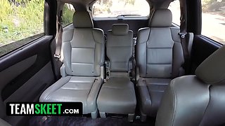Slutty fest lady eliza eves stokes and spits on stranger's cock in the back seat - crank driver
