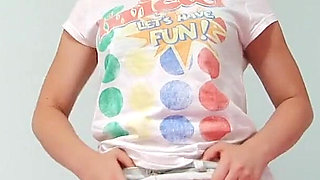 Sweet Teen Put Creamy All Over Her Body for Pleasure