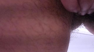 Teen girl went to dormitory toilet to pee and masturbate.