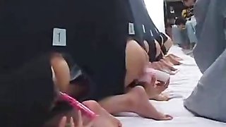 Japanese pornstars play anal gloryhole