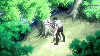 The Cleaning Lady got Caught - Double Penetration in Public Garden - Exclusive Hentai - SUB
