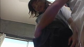 Filthy and horny Asian student stripping off, fondled and hard fucked to orgasm