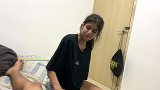 Hot Stepsister Arrives at Night and Wants Me to Touch Her - Homemade Latina Creampie