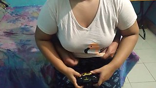 Hot Teen stepsister Stepbrother sex with playing Games when parenst are not at home