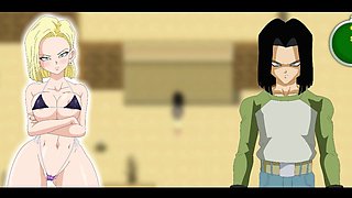 Horny Android 18 on a quest for the ultimate nut sack in Dragon Ball