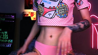 Blonde tight pussy babe solo toy fun in glamour masturbation