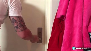 Ivana, 25, is a housewife taking porno cock for the first time in the kitchen.