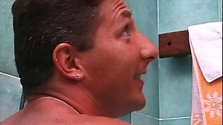 She Washes Him Before a Great Anal Fuck in the Bathroom