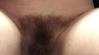 Power Pissing From a Perfect Hairy Pussy in Public Toilets