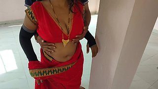 Tharki Aunty Lifted Her Saree and Legs and Smacked, Aunty Said and Fuck Hard