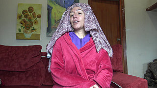 This Turkish Granny Is Shocked!!! I Take Out My Big Black Cock in Front of Her and She Loved It.