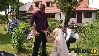 blonde bride fucked outdoors at the wedding
