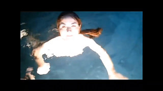 A Blowjob and Facial at the Hotel Pool and Amateur Wife Jerks Cock for Cumshot on Face