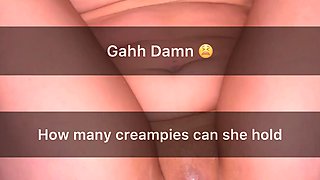 Getting her cheating pussy creampied on snapchat with big black cock