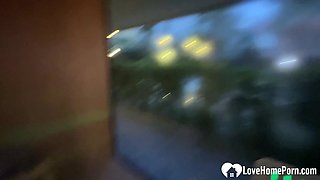 Sucking off a random guy in the sauna