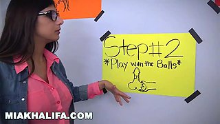 Mia Khalifa - huge titted arab pornstar instructs her muslim mate how to fellate cock