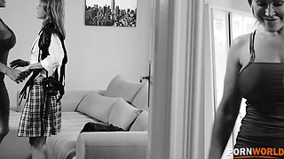 Boyfriend Interrupts Lesbo BBC Strap-On Playdate with Aubrey Black and Gina GP2411