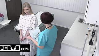 Naive blonde fucked by the doctor and Milf nurse