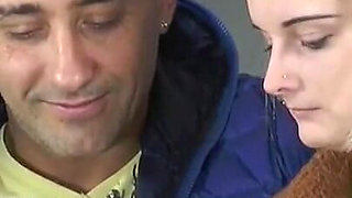 Hot Blonde gets to fuck big cock on the couch