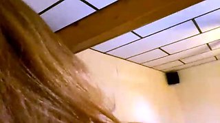 Amateur young teen solo masturbation on her livingroom