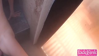 Amateur Couple Sneaking Inside Sauna Toilet And Fucking