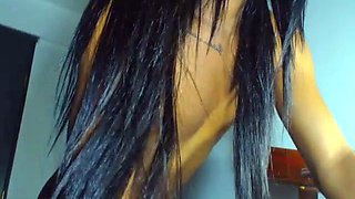 Solo ladyboy masturbation