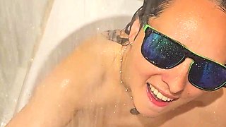 Hot Wife's Streamy Bath Blowjob and Handjob with Fiery Nails