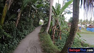 Thai GF with a big ass banged in garden