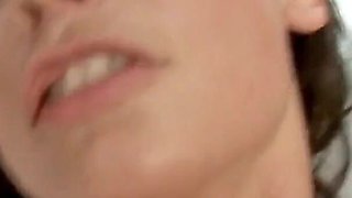 Horny guy fucks brunette teen and cums in her mouth