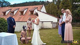BRIDE4K. Sexy bride with natural tits is having a kinky sex with a groom dressed up as a hound: Porn