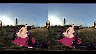 Bella - She Jerks For You At The Railway Embankment...