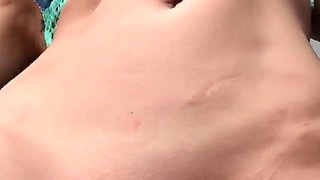 Sexy blonde girl play with pussy