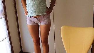 Homemade Latina Shorts and Panty Cameltoe