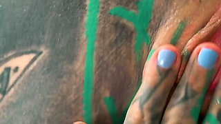 Skinny Tattoo Girl Plays with Her Anal Hole - Sextoy Masturbation