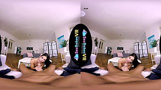 Playing Small Pins - Brunette Riding Cock - Sexlikereal