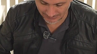 The Busty Latina Boss Uses Her Young Employee's Huge Black Cock, Sucking It Until He Explodes All Over Her.