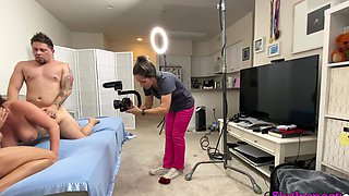 Pornstars in action: cowgirl and blowjob scenes with Dan Ferrari and Billy Visual.