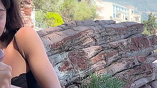 Risky Outdoor Dick Flashing on the Beach - I Took His Dick in My Hand and Helped Him Cum