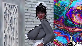 Rich White Boy Fucks His Ebony Maid and Teacher - Big Booty MILF Takes Cum in Mouth