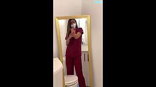 Nurse Katana Kombat Takes a Break for Hot Solo Webcam Fun